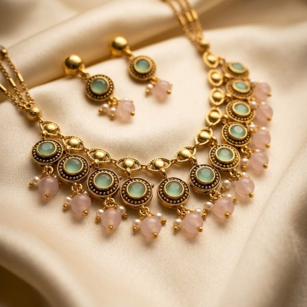 Pastel Bloom Chandbali Set