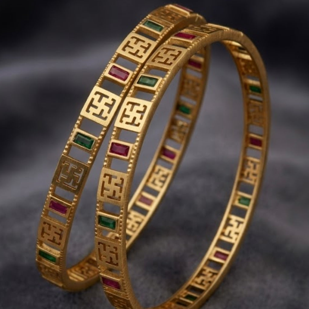 Swastik Gem Aura Bangles