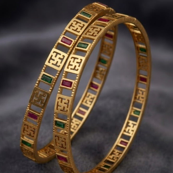 Swastik Gem Aura Bangles