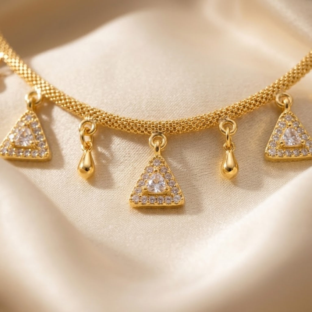 Elegant Triangle Crystal Necklace