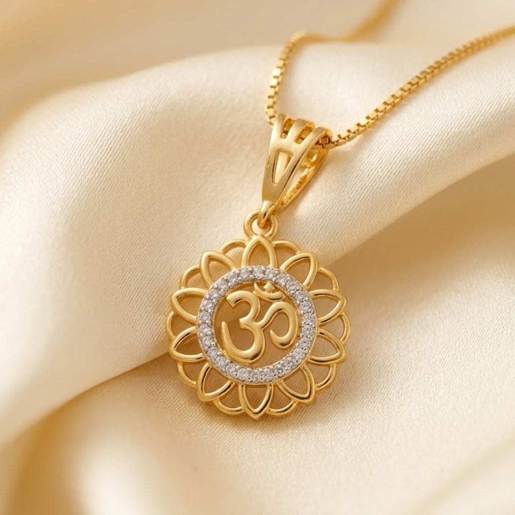 Sacred Bloom Om Pendant