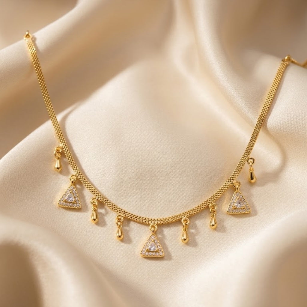 Elegant Triangle Crystal Necklace