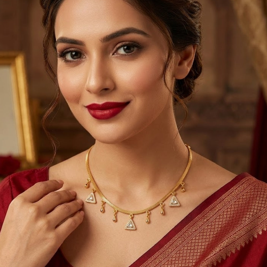Elegant Triangle Crystal Necklace