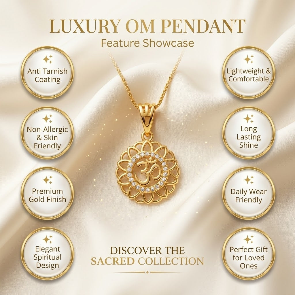Sacred Bloom Om Pendant
