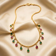 Ruby Emerald Drop Necklace